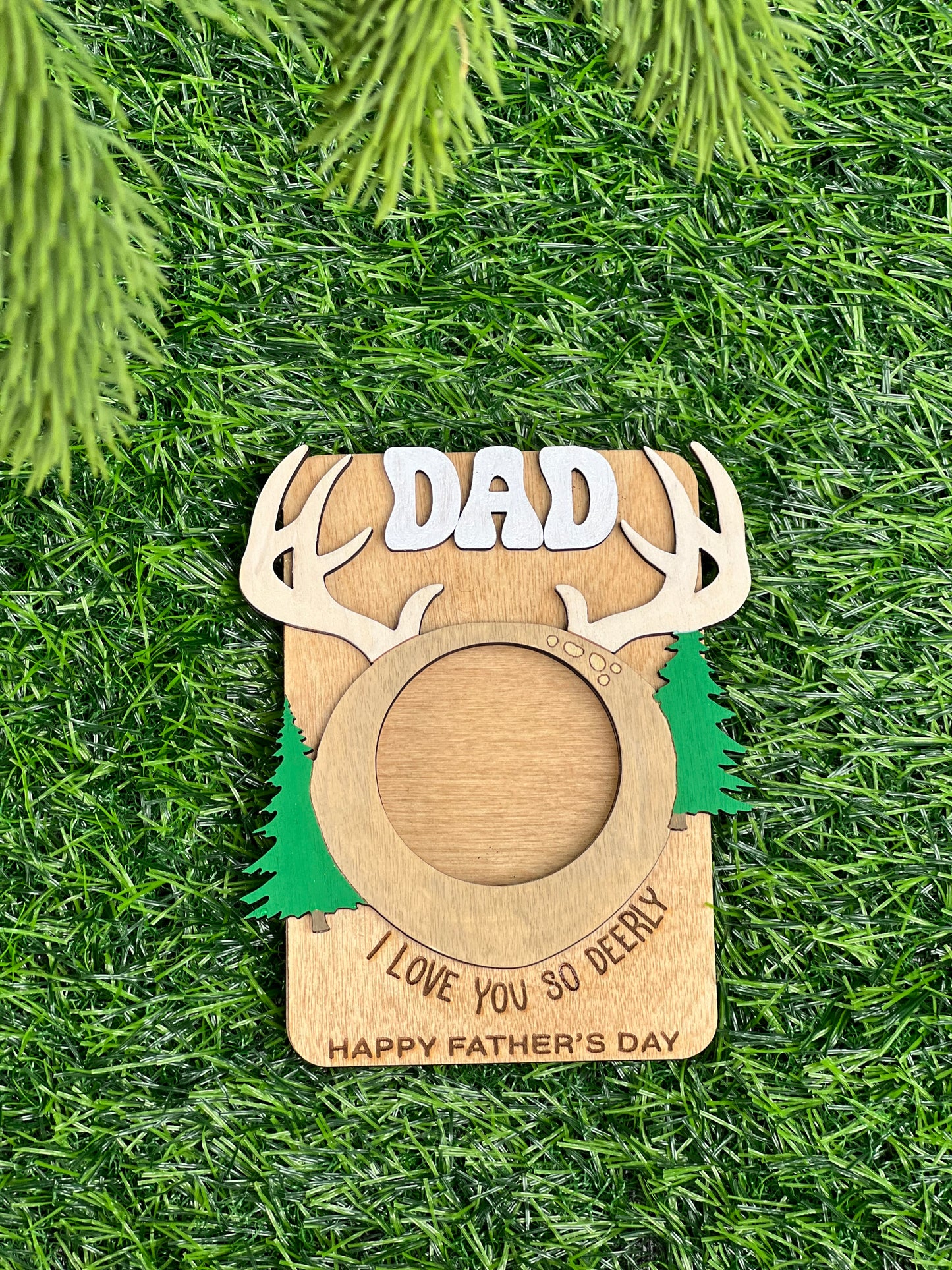 Father’s Day Photo Magnet or Visor Clip | Custom Dad Gift | Wallet Photo Holder | Hand Painted Keepsake for Dad, Grandpa, Papa