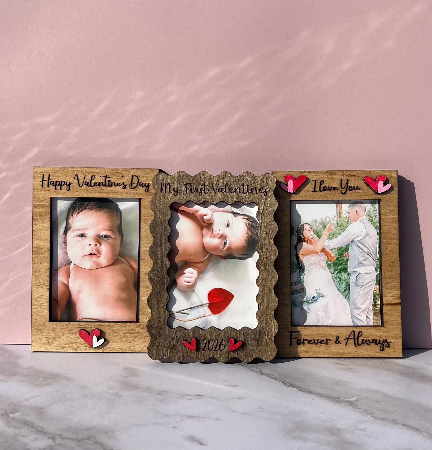 Forever & Always I Love You Wooden Photo Frame – Romantic Heart Keepsake Gift