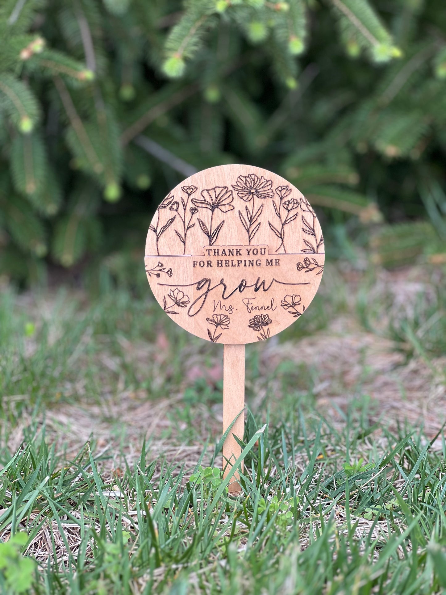🌿 Wooden Gift Card Holder Pick | Engraved Keepsake Bouquet Stick | Mother’s Day Gift, Teacher Appreciation Gift, Plant Gift Card Holder