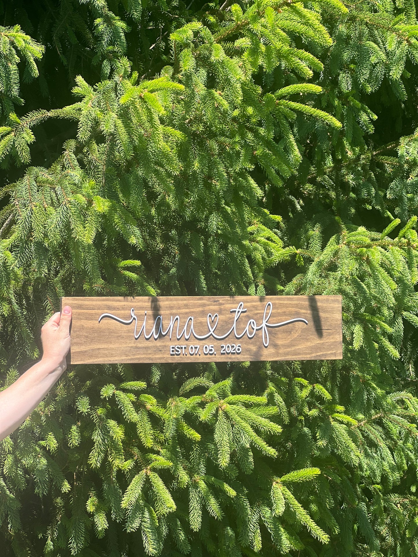 Personalized Wedding Last Name Sign | Custom Wood Family Name Sign | Rustic Wedding Decor | Established Date Sign | Newlywed Gift