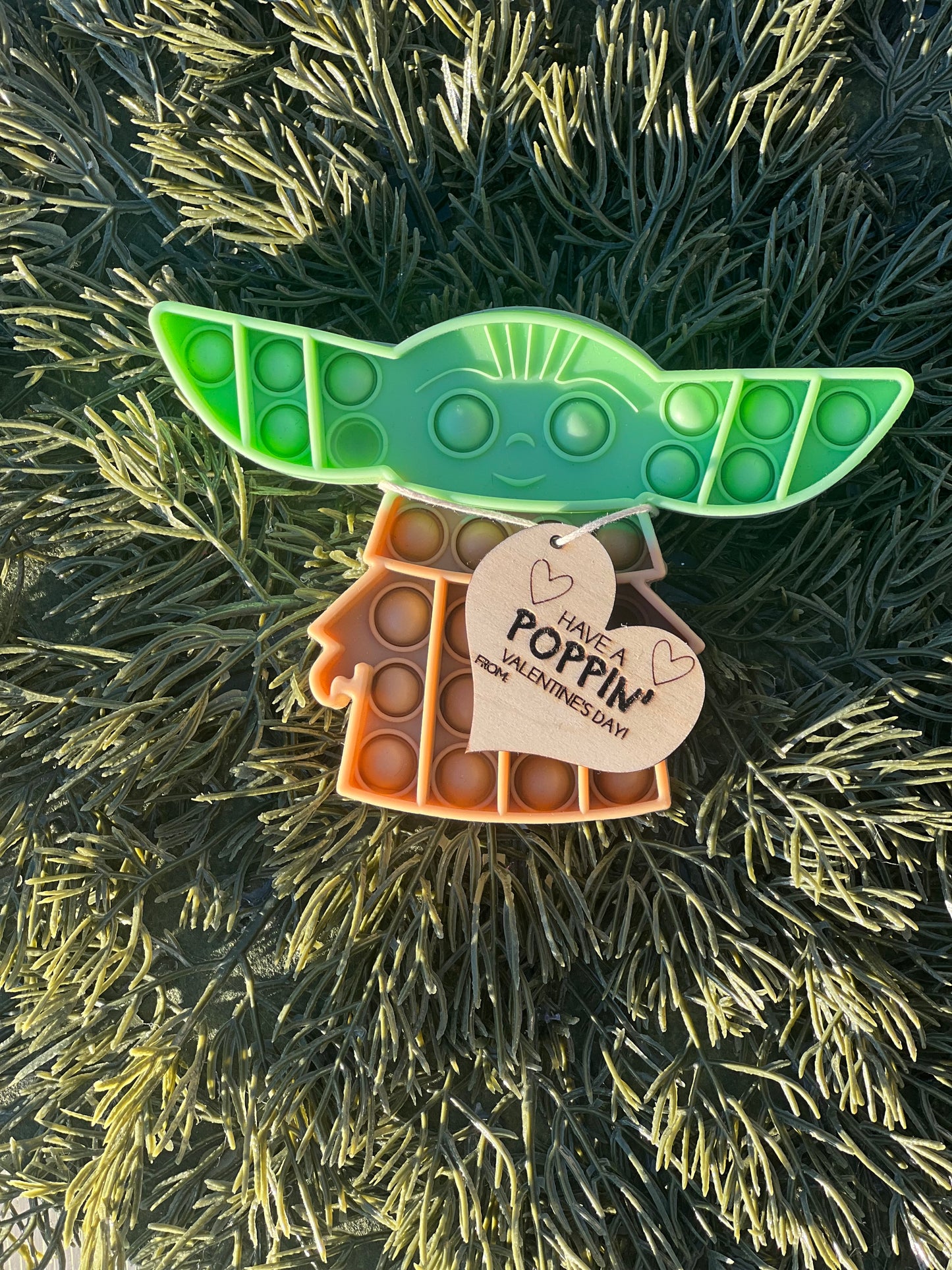 Wooden Valentine Tag – “Have a Poppin’ Valentine’s Day”