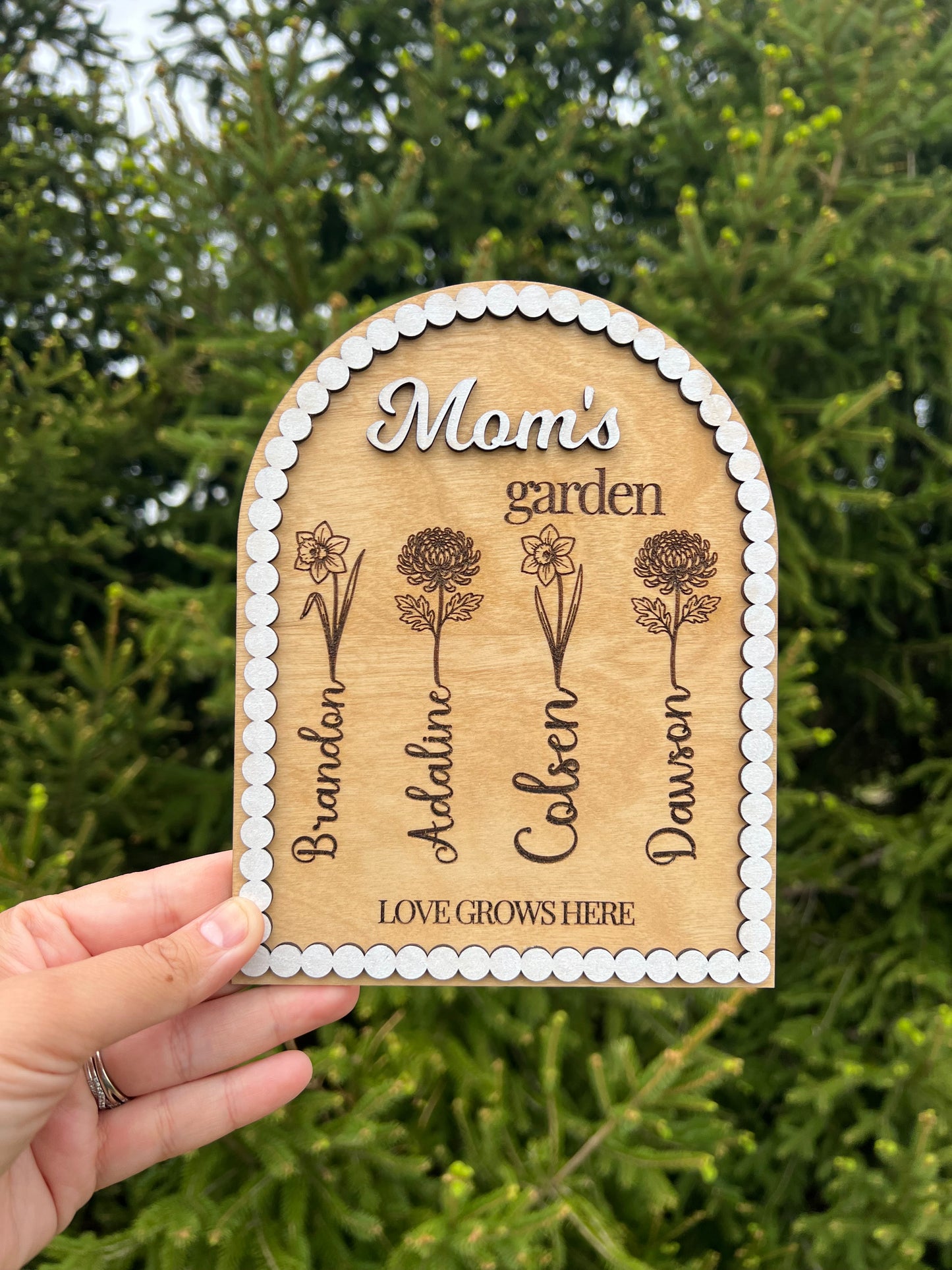Personalized Birth Flower Mom’s Garden Sign