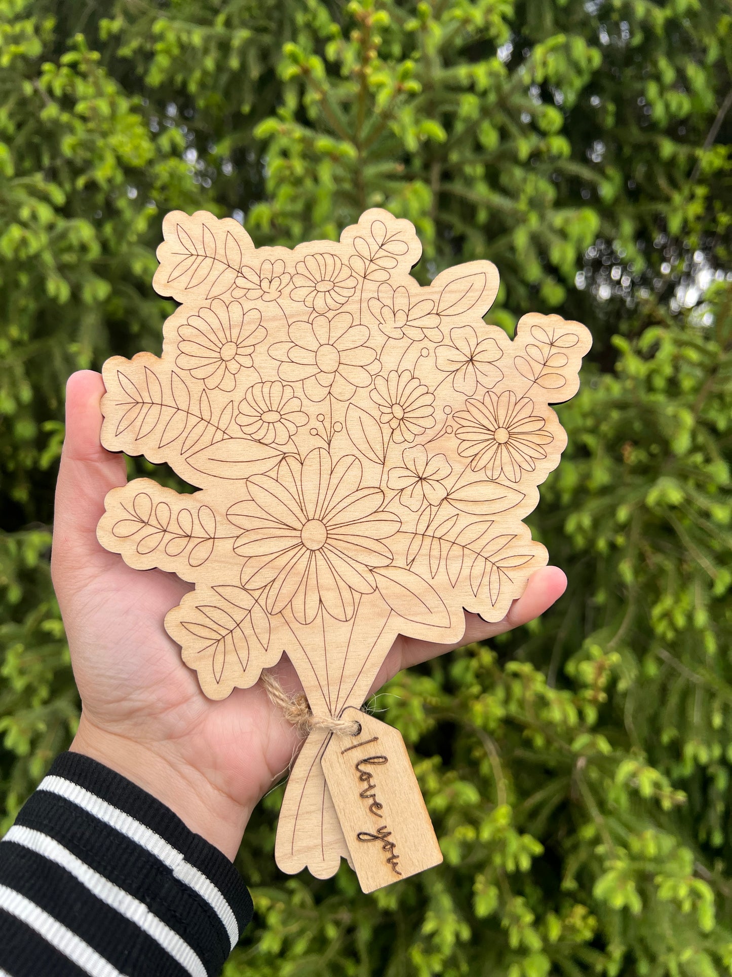 Kids Paintable Wooden Flower Bouquet | Mother’s Day Gift