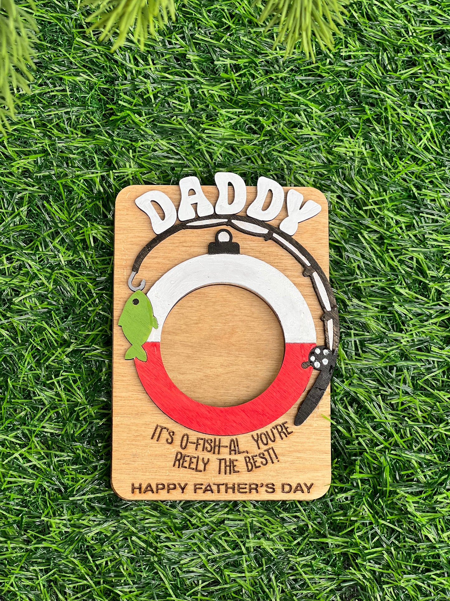 Father’s Day Photo Magnet or Visor Clip | Custom Dad Gift | Wallet Photo Holder | Hand Painted Keepsake for Dad, Grandpa, Papa