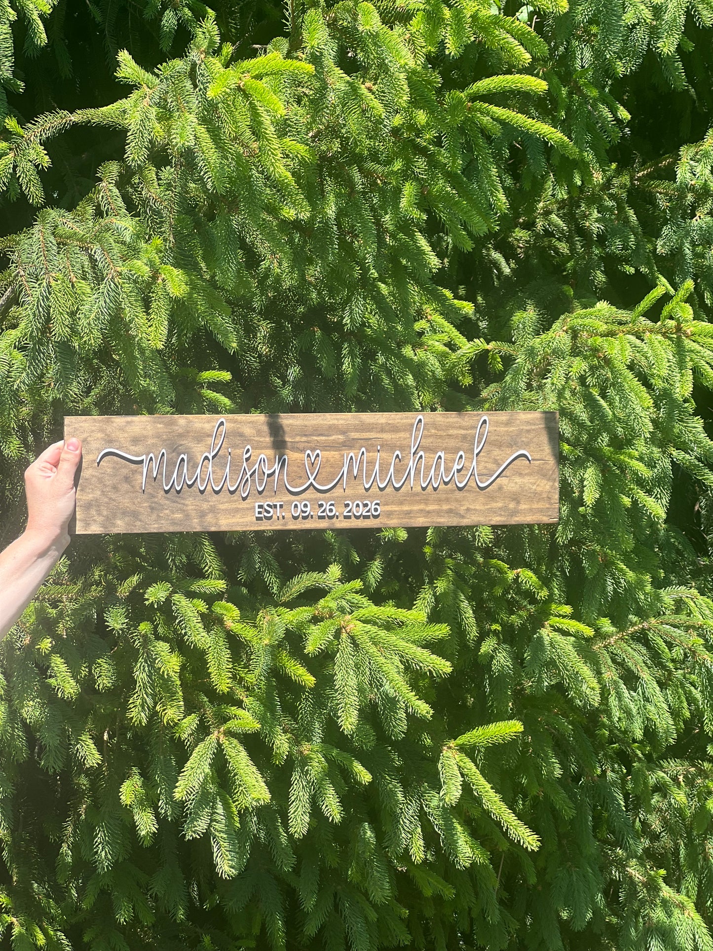 Personalized Wedding Last Name Sign | Custom Wood Family Name Sign | Rustic Wedding Decor | Established Date Sign | Newlywed Gift