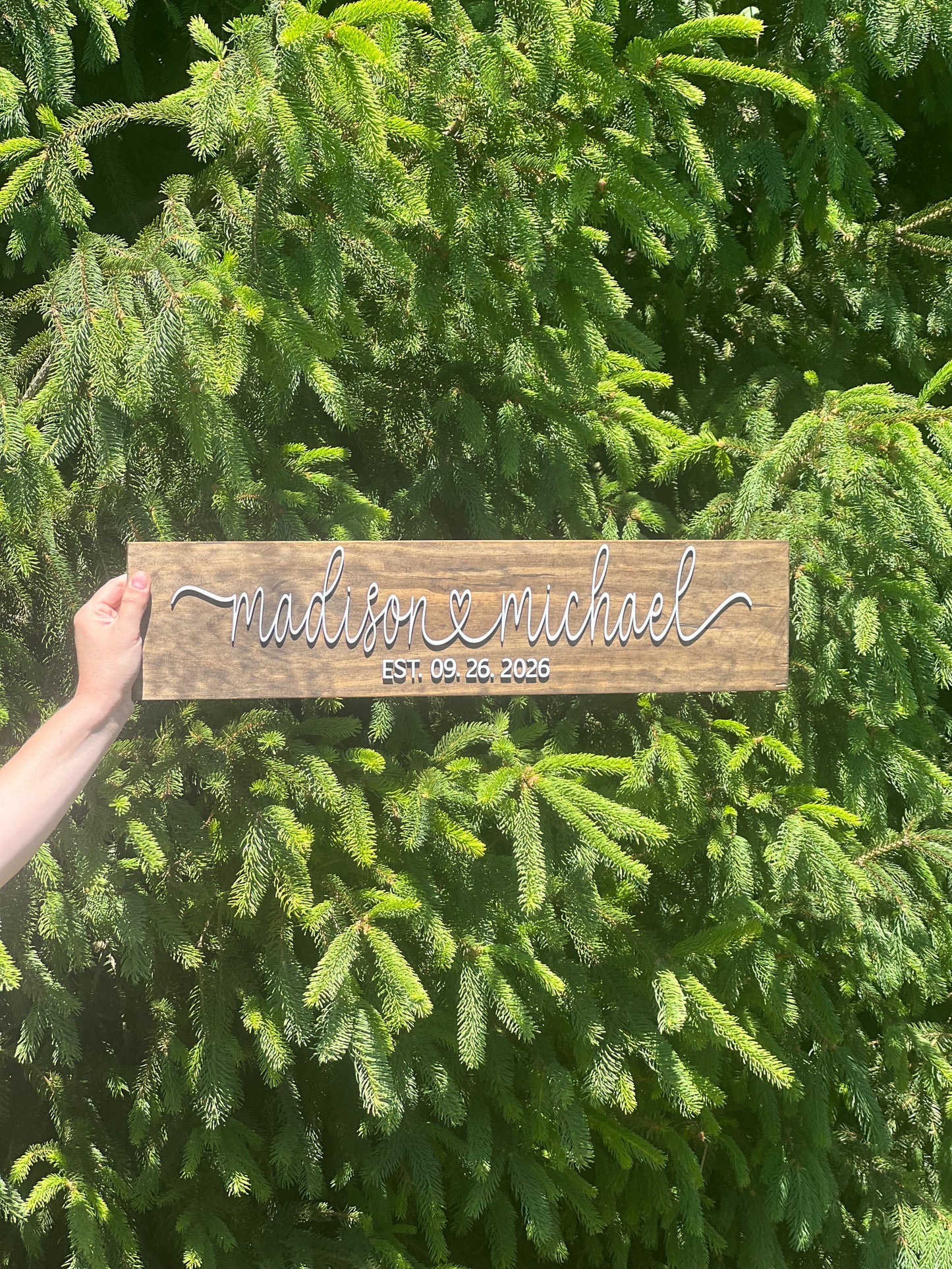Personalized Wedding Last Name Sign | Custom Wood Family Name Sign | Rustic Wedding Decor | Established Date Sign | Newlywed Gift