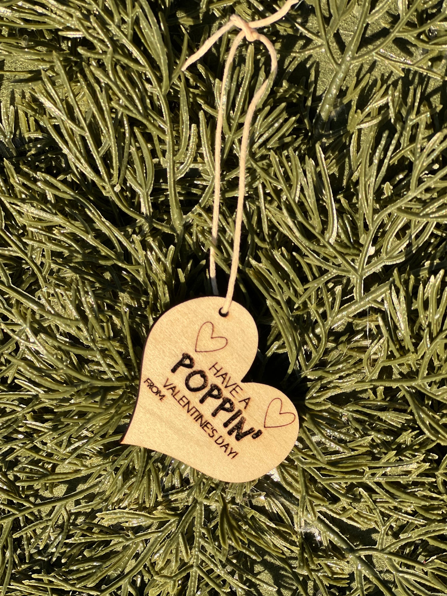 Wooden Valentine Tag – “Have a Poppin’ Valentine’s Day”