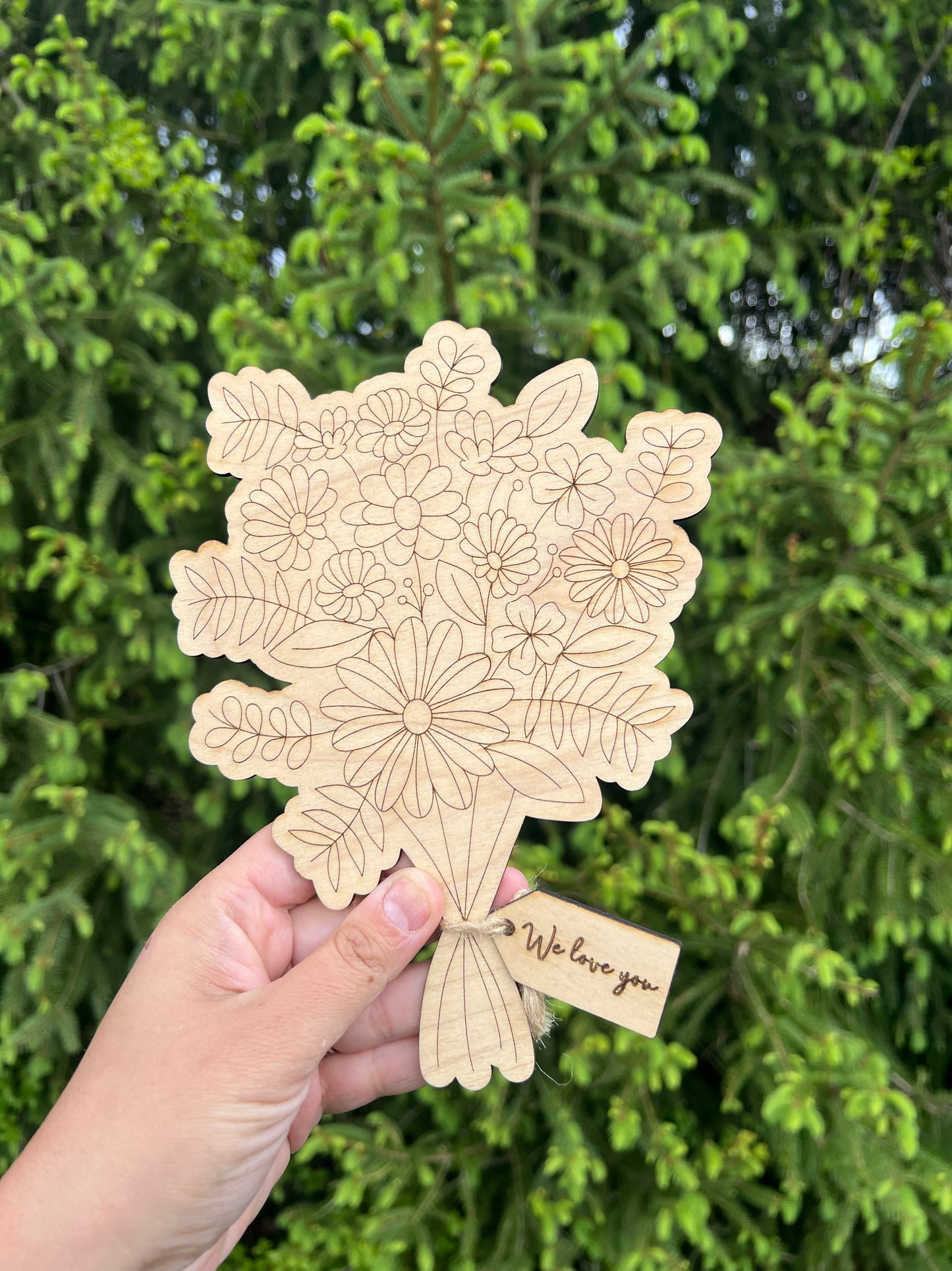 Kids Paintable Wooden Flower Bouquet | Mother’s Day Gift