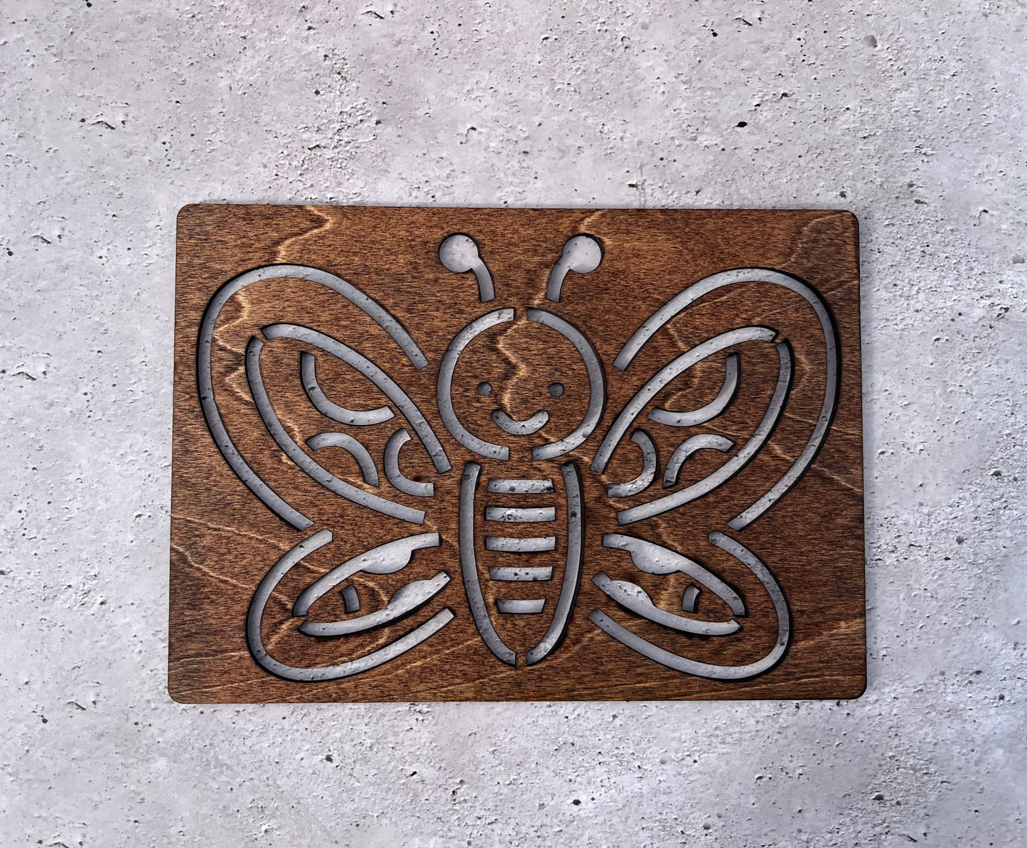 Wooden Garden Bug Stencils – Set of 4 Butterfly, Bee, Spider & Ladybug – Creative Learning & Fine Motor Play