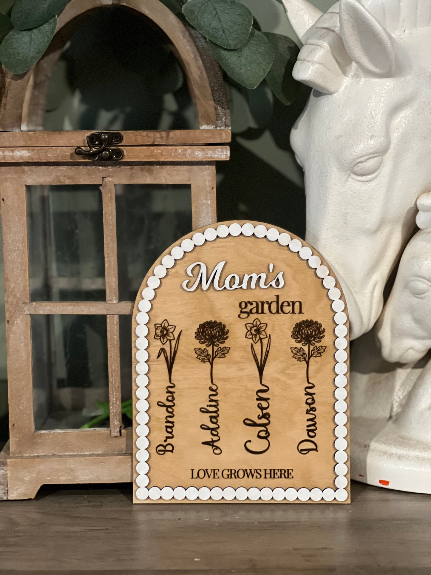 Personalized Birth Flower Mom’s Garden Sign