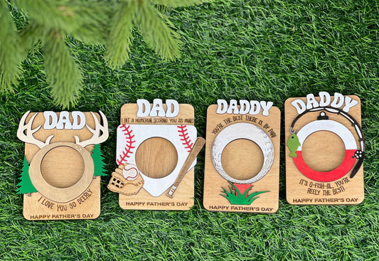 Father’s Day Photo Magnet or Visor Clip | Custom Dad Gift | Wallet Photo Holder | Hand Painted Keepsake for Dad, Grandpa, Papa