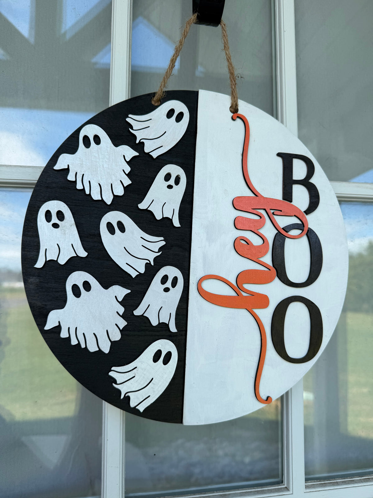 Hey Boo Halloween Door Hanger