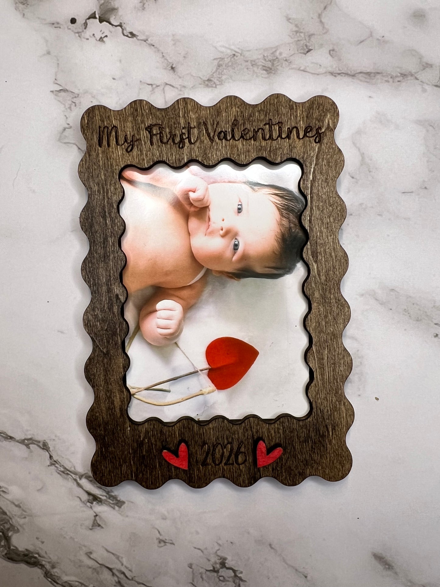Scalloped First Valentine’s Day Frame