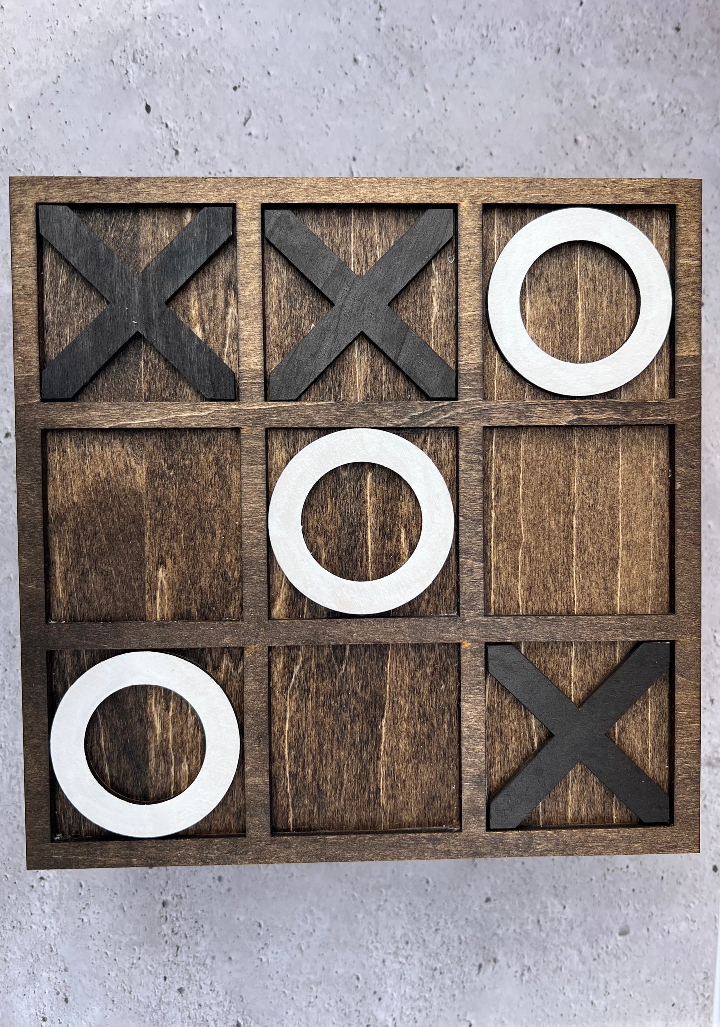 Handmade Wooden Tic Tac Toe | Hidden Storage Game | Modern Rustic Decor