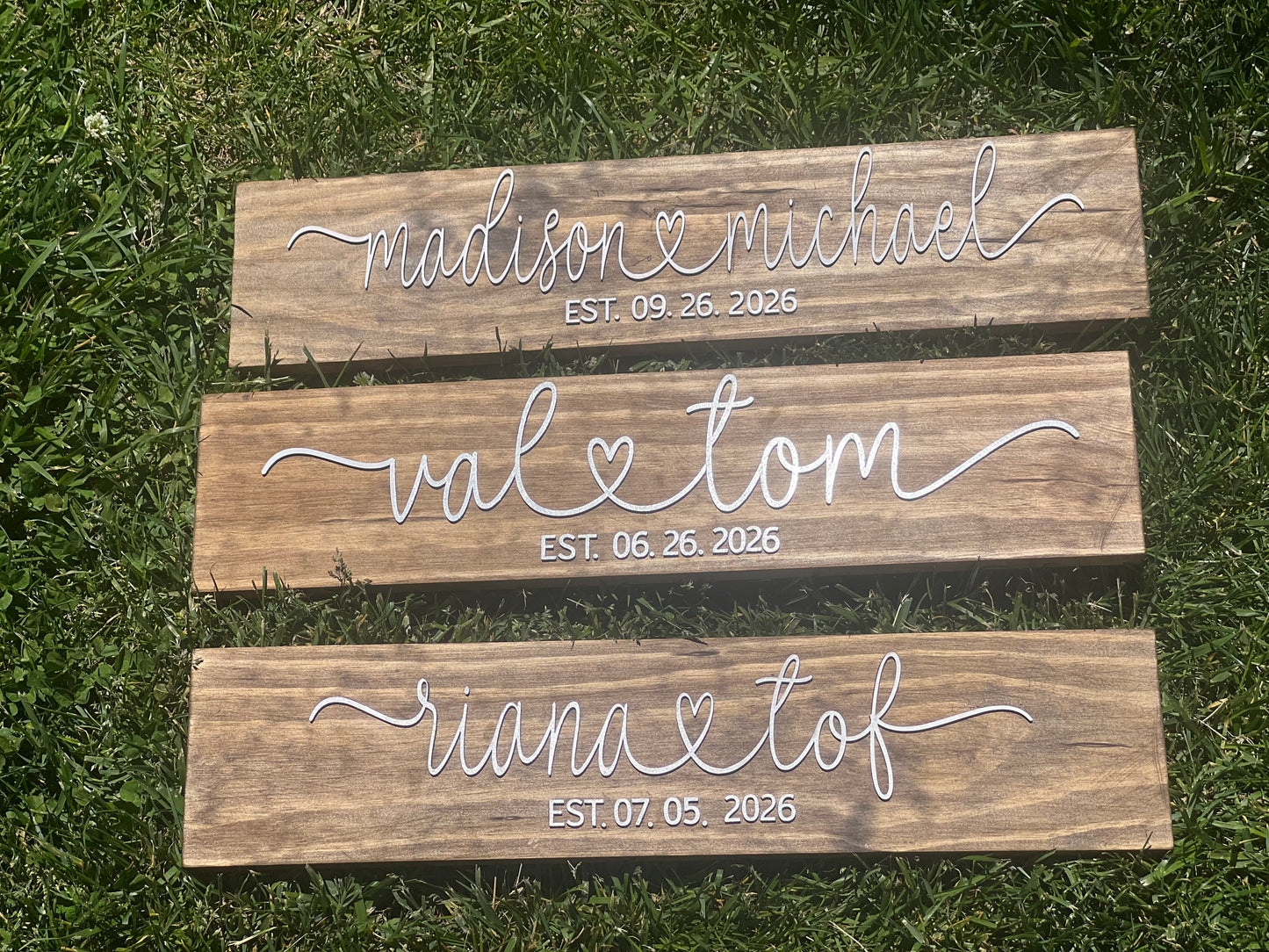Personalized Wedding Last Name Sign | Custom Wood Family Name Sign | Rustic Wedding Decor | Established Date Sign | Newlywed Gift