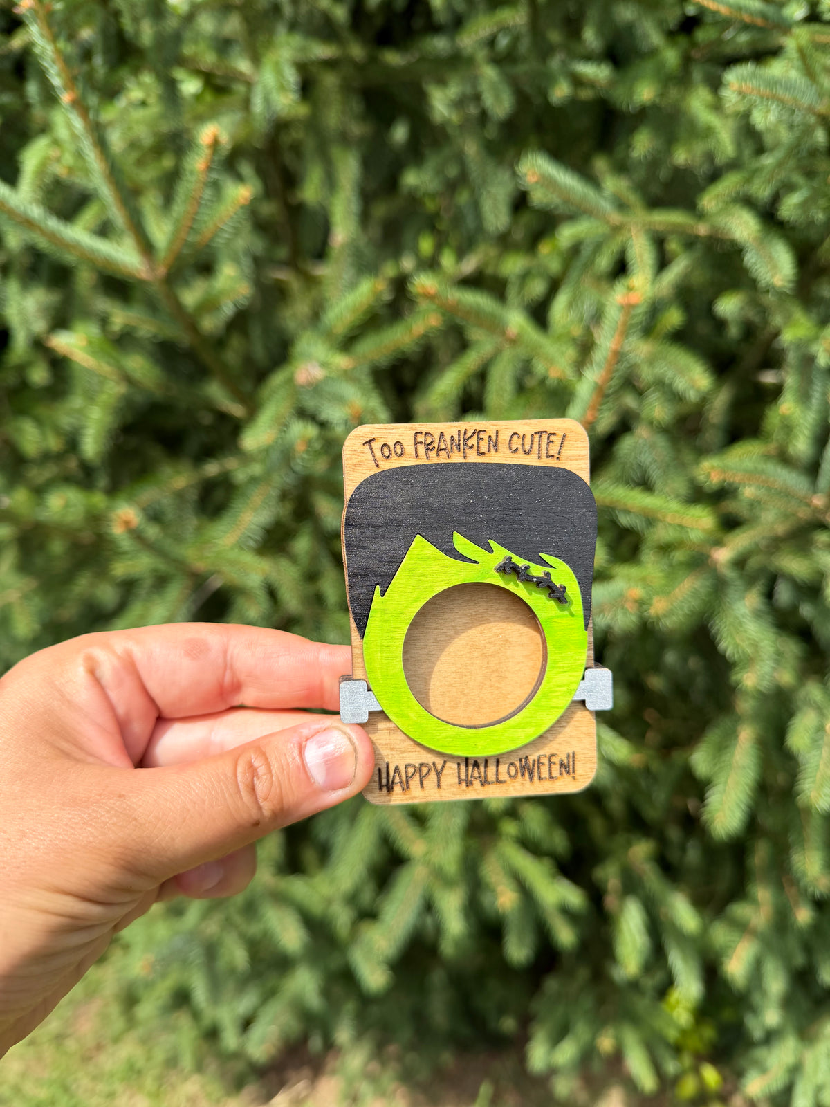 Halloween Photo Magnets – Hand-Painted Wooden Wallet Photo Keepsakes