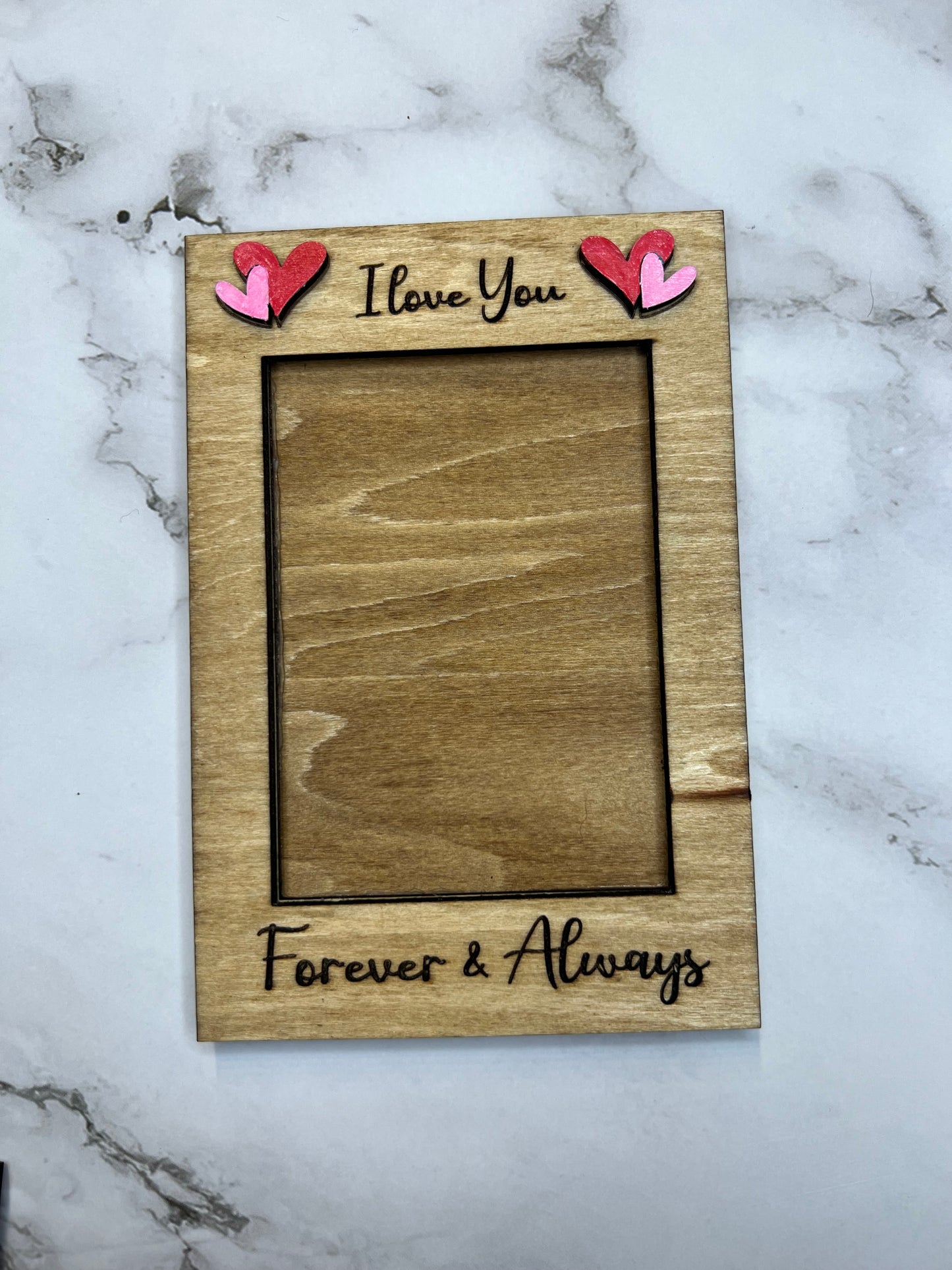 Forever & Always I Love You Wooden Photo Frame – Romantic Heart Keepsake Gift