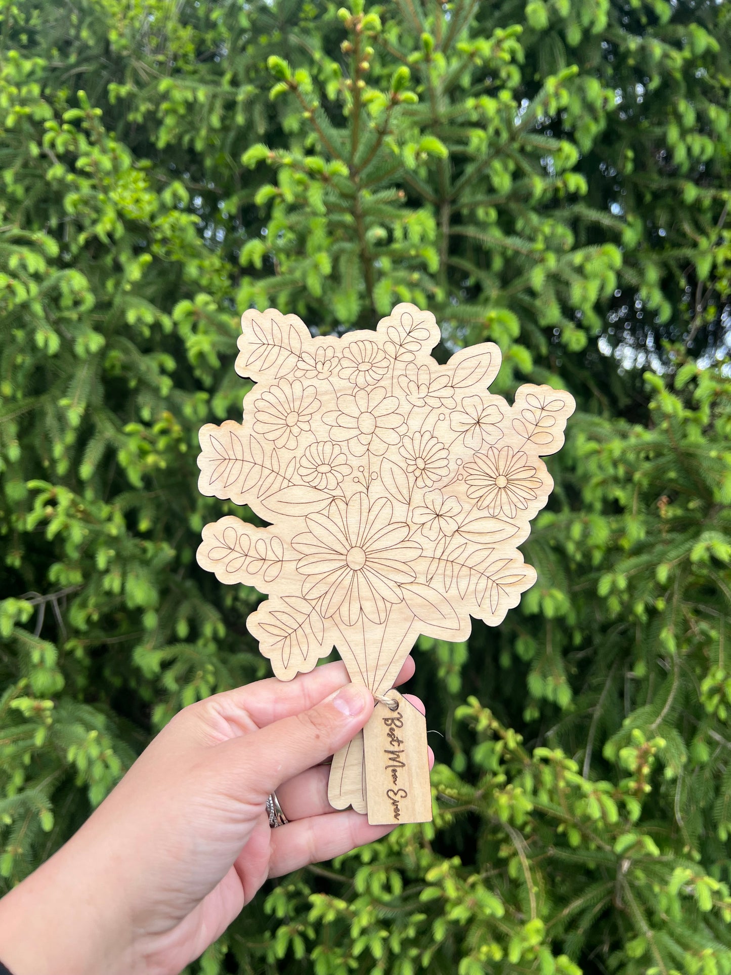 Kids Paintable Wooden Flower Bouquet | Mother’s Day Gift