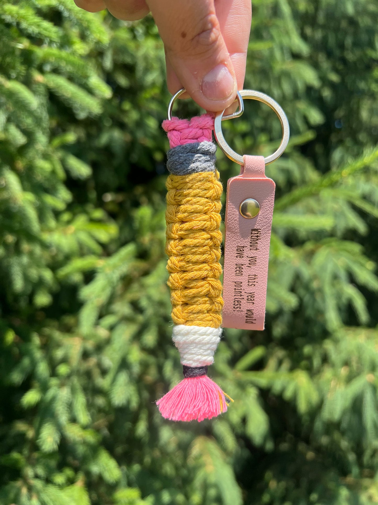 Personalized Teacher Appreciation Keychain Set | Child’s Handwriting Engraved Gift