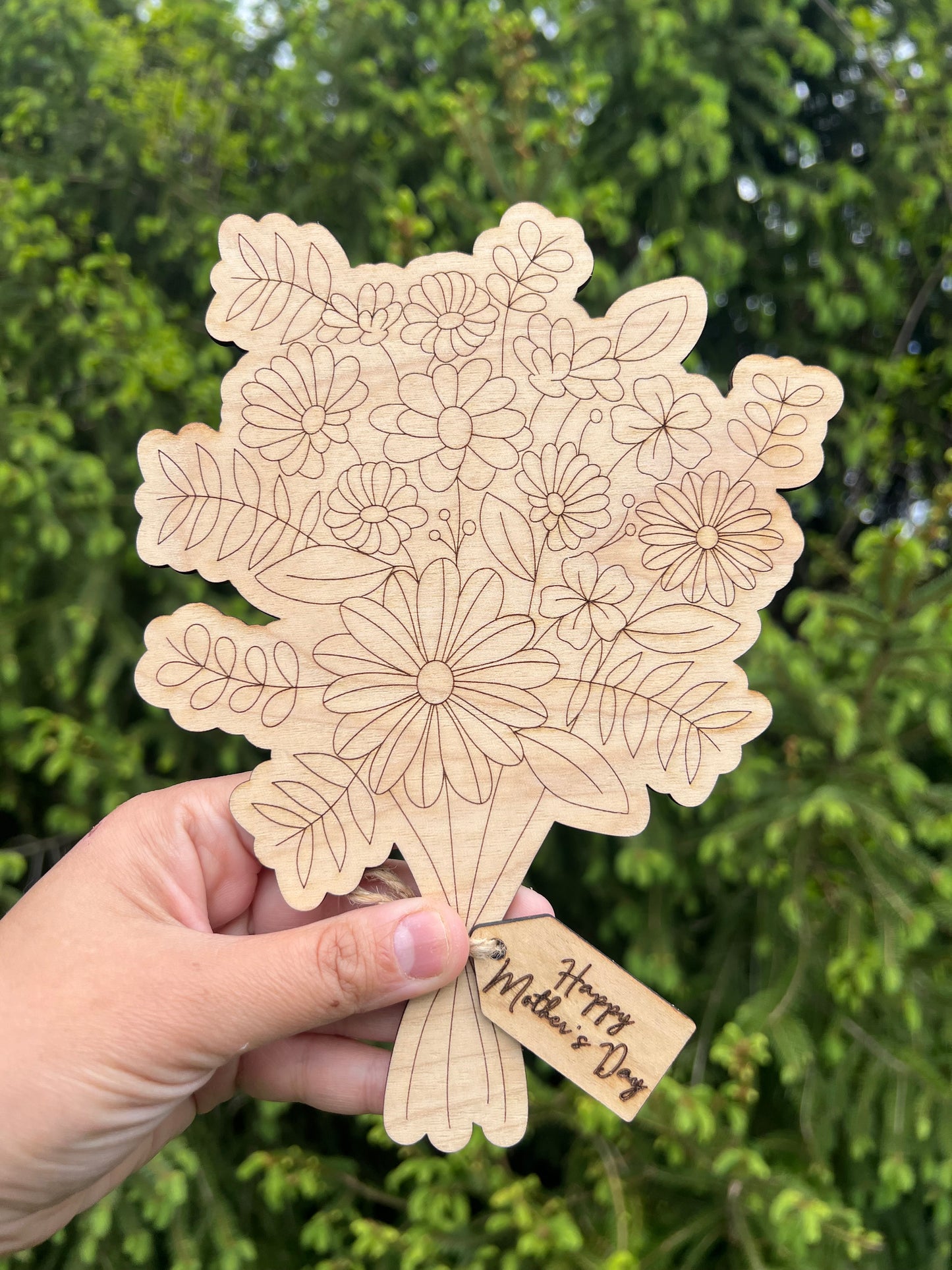 Kids Paintable Wooden Flower Bouquet | Mother’s Day Gift