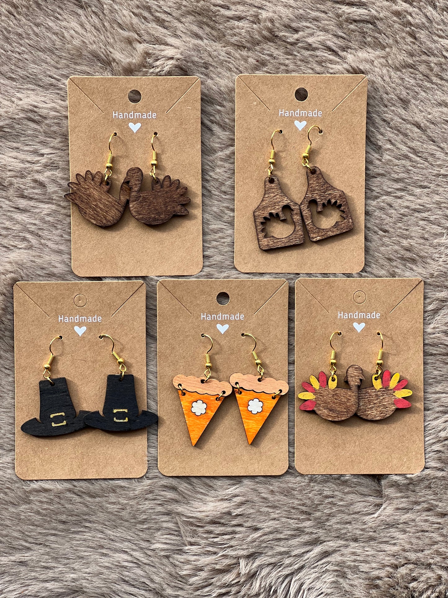 Wooden Thanksgiving Earrings