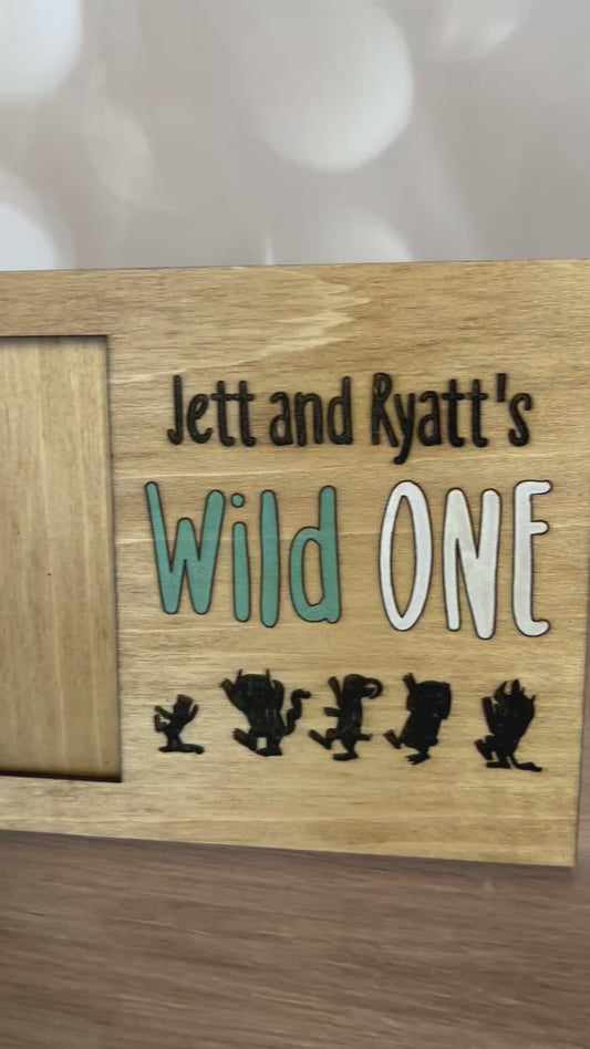 Wild One Wallet Size Photo Frame | First Birthday Picture Frame | Where the Wild Things Are Inspired | Personalized Name Frame | 1st Birthday Decor