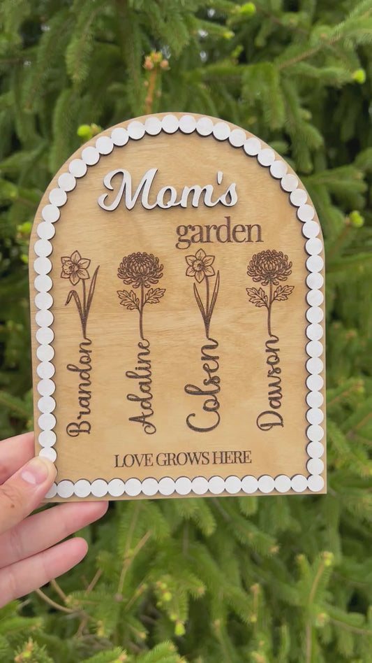 Personalized Birth Flower Mom’s Garden Sign