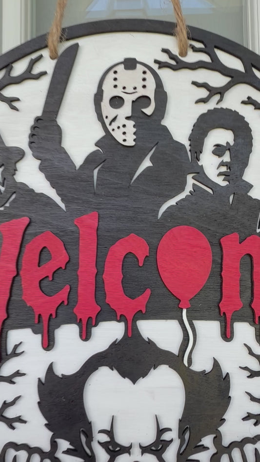 Horror Movie “Welcome” Sign