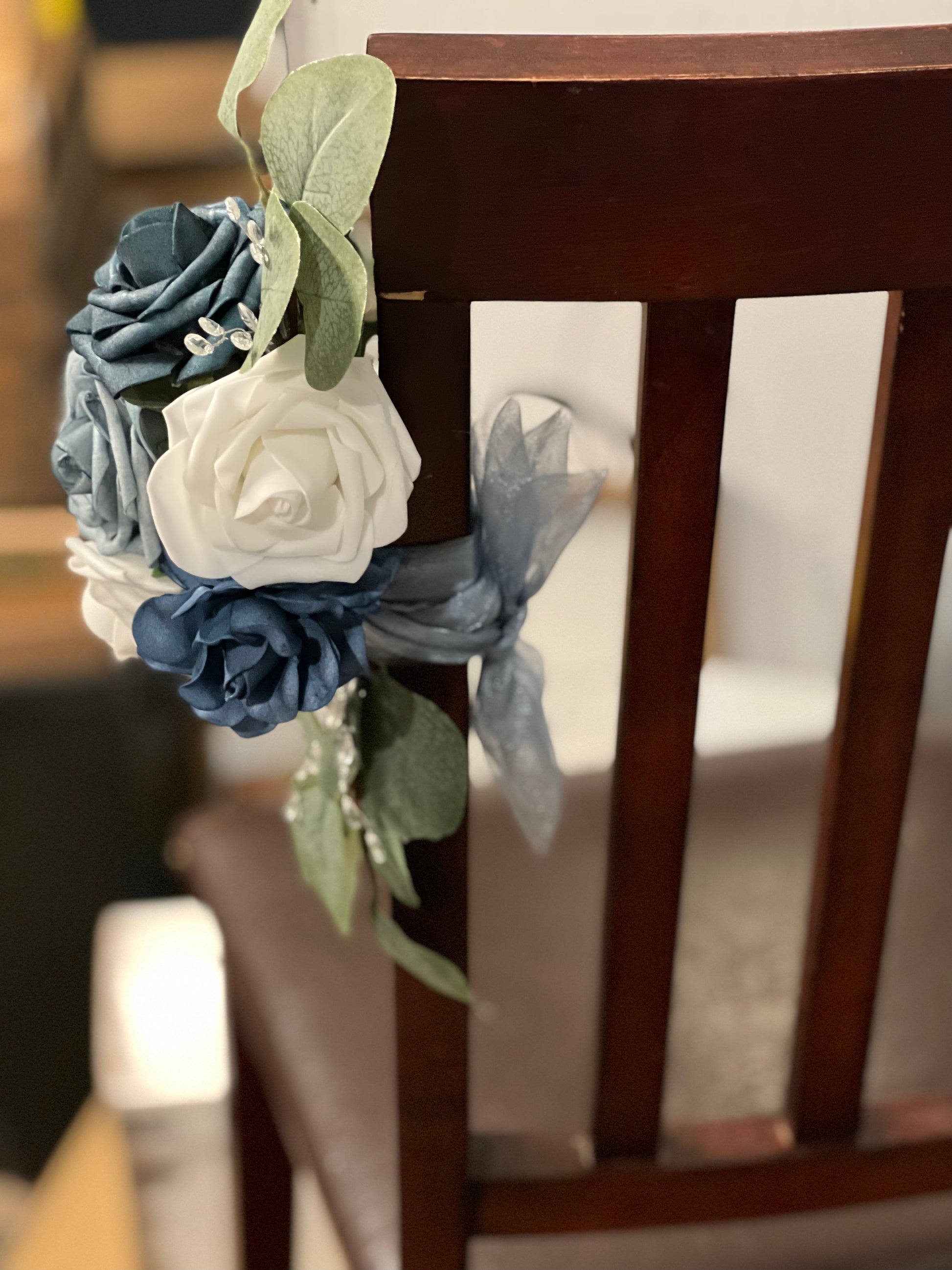 Dusty Blue Aisle Flowers - KG Creations